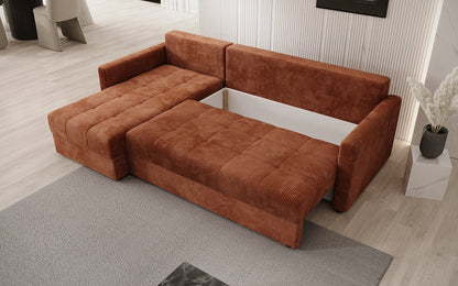 Luxusbetten24 Designer Sofa Roma Cord Schlaf‑Klappfunktion