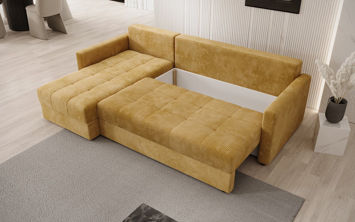 Luxusbetten24 Designer Sofa Roma Cord Schlaf‑Klappfunktion