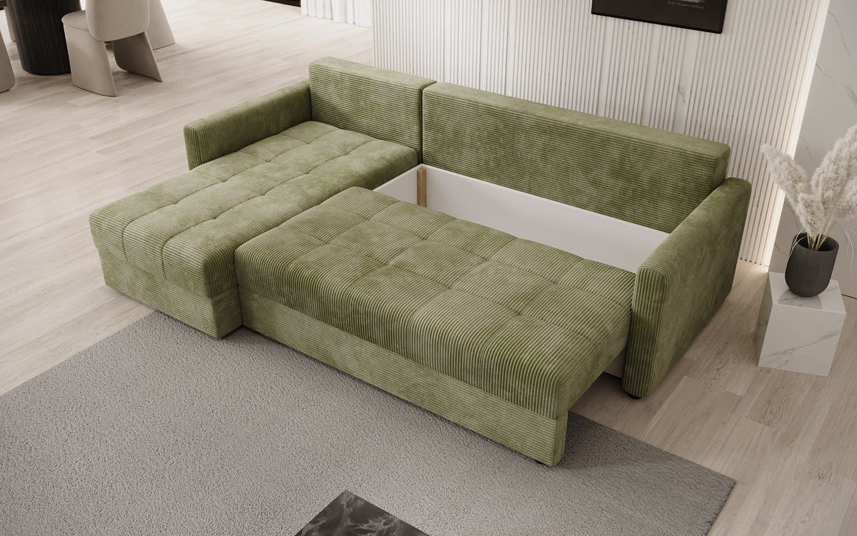 Luxusbetten24 Designer Sofa Roma Cord Schlaf‑Klappfunktion