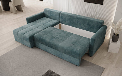 Luxusbetten24 Designer Sofa Roma Cord Schlaf‑Klappfunktion