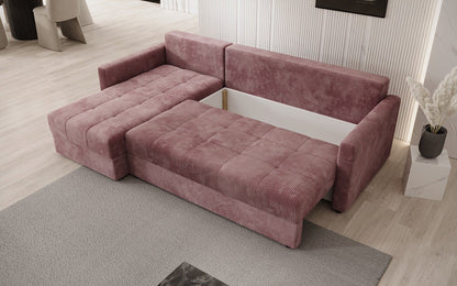 Luxusbetten24 Designer Sofa Roma Cord Schlaf‑Klappfunktion
