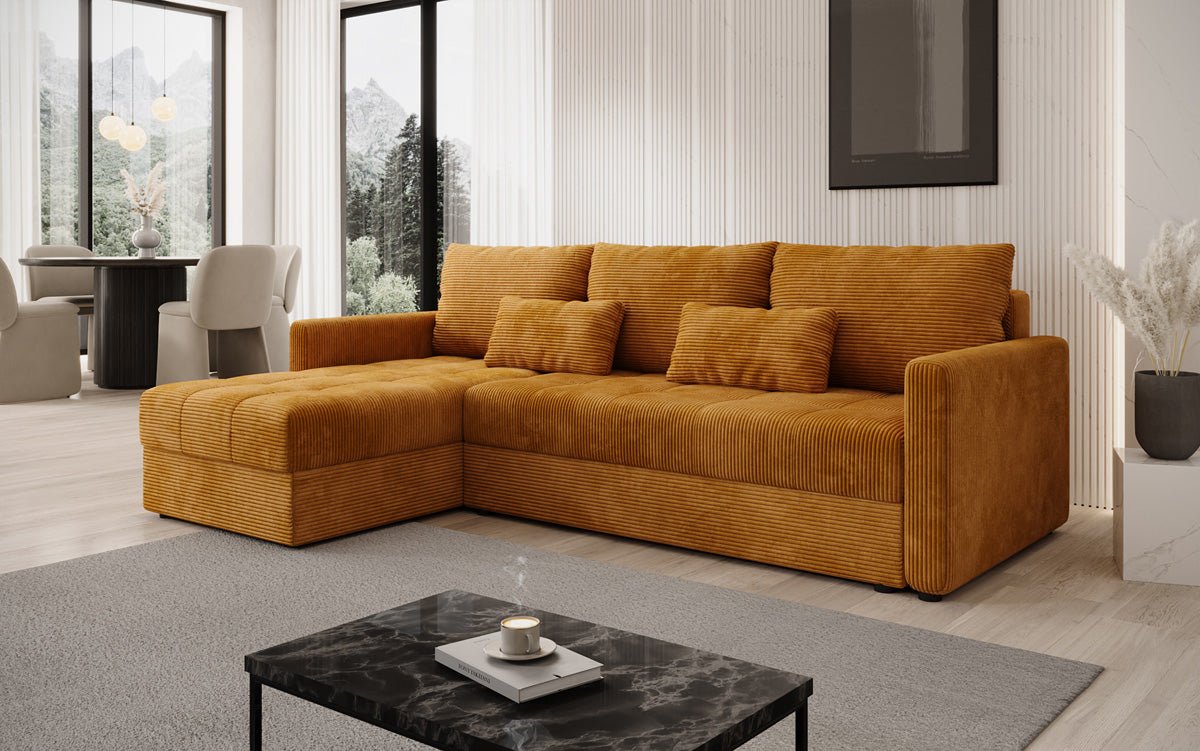 Luxusbetten24 Designer Sofa Roma Cord Schlaf‑Klappfunktion