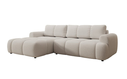 Luxusbetten24 Analfi L Sofa mit Schlaf‑Klappfunktion in Bouclé