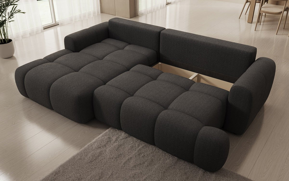 Luxusbetten24 Analfi L Sofa mit Schlaf‑Klappfunktion in Bouclé