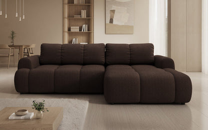 Luxusbetten24 Analfi L Sofa mit Schlaf‑Klappfunktion in Bouclé