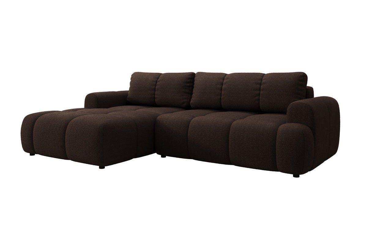 Luxusbetten24 Analfi L Sofa mit Schlaf‑Klappfunktion in Bouclé