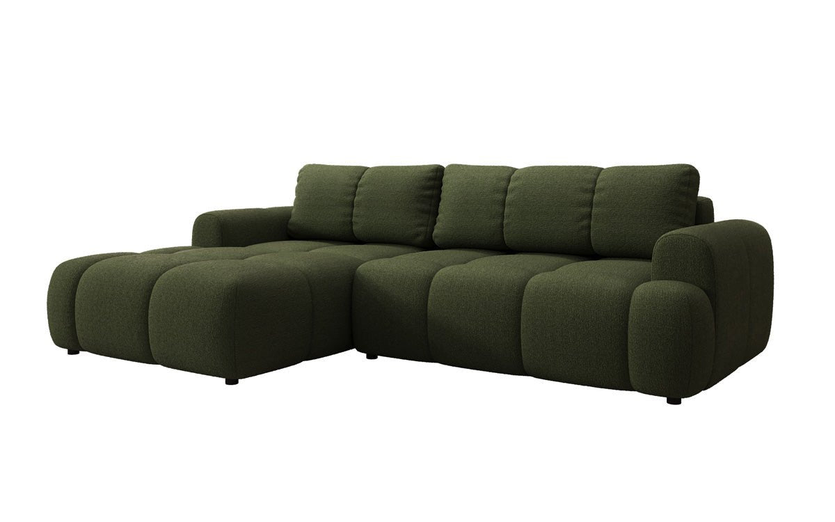 Luxusbetten24 Analfi L Sofa mit Schlaf‑Klappfunktion in Bouclé