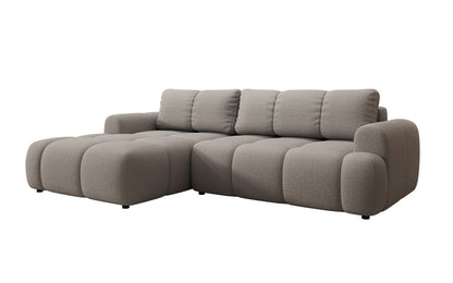 Luxusbetten24 Analfi L Sofa mit Schlaf‑Klappfunktion in Bouclé