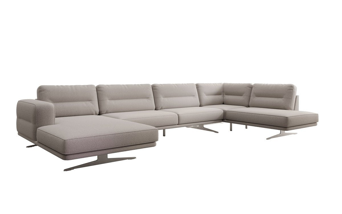 Luxusbetten24 Designer Torino U Moderne Wohnlandschaft Sofa Bouclé