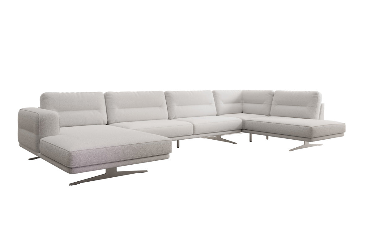 Luxusbetten24 Designer Torino U Moderne Wohnlandschaft Sofa Bouclé