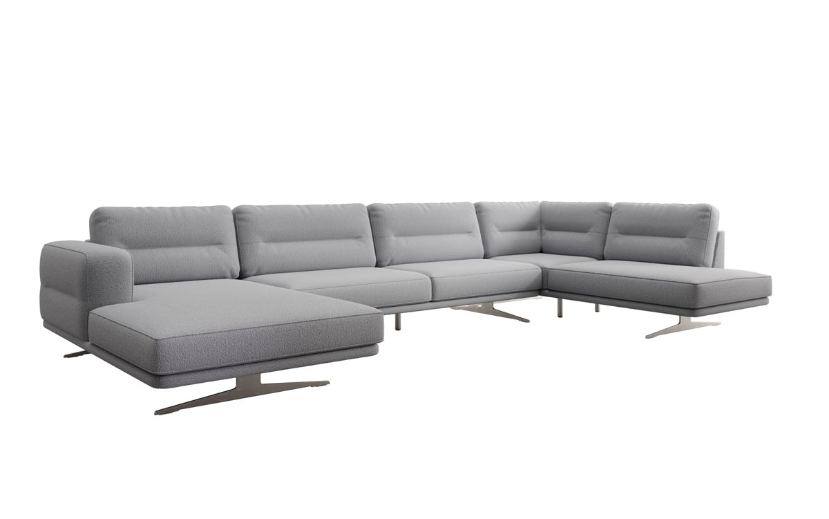 Luxusbetten24 Designer Torino U Moderne Wohnlandschaft Sofa Bouclé