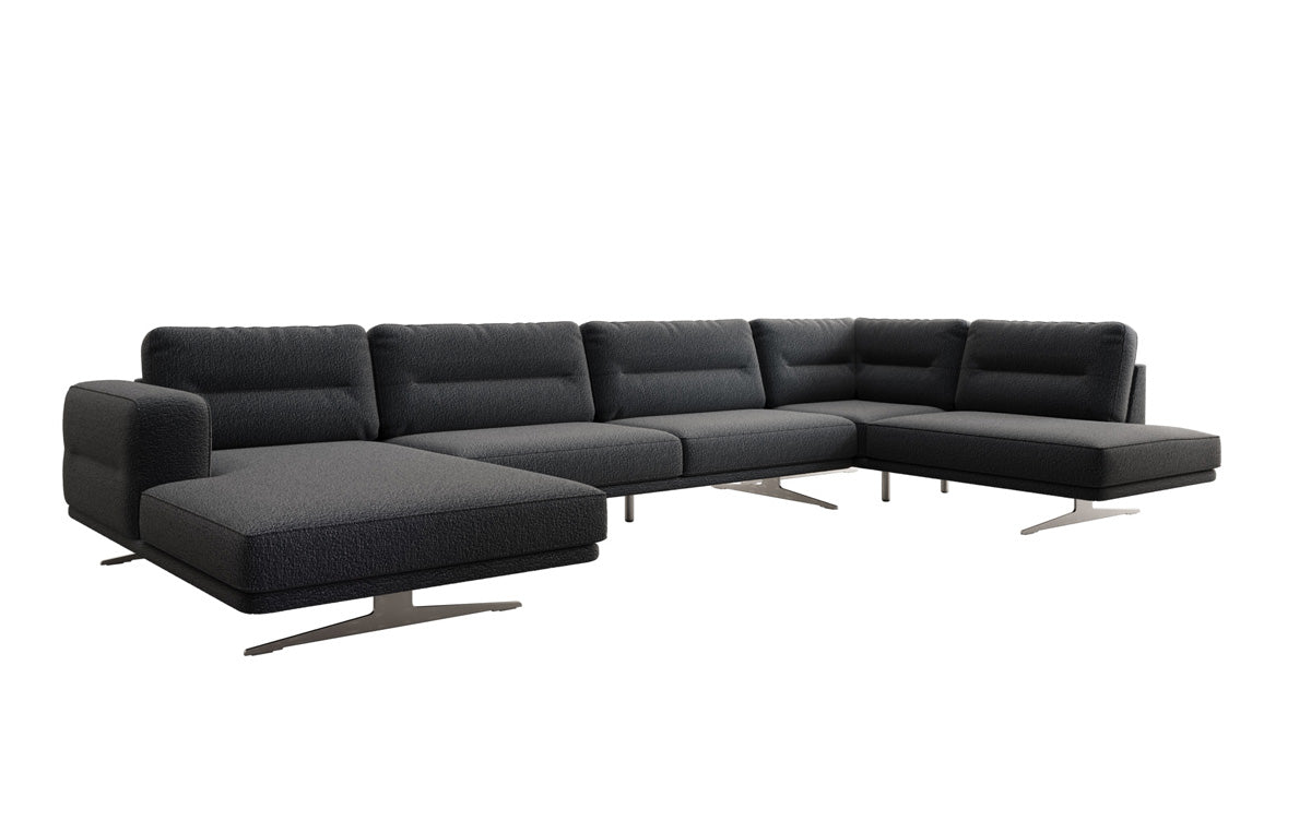 Luxusbetten24 Designer Torino U Moderne Wohnlandschaft Sofa Bouclé