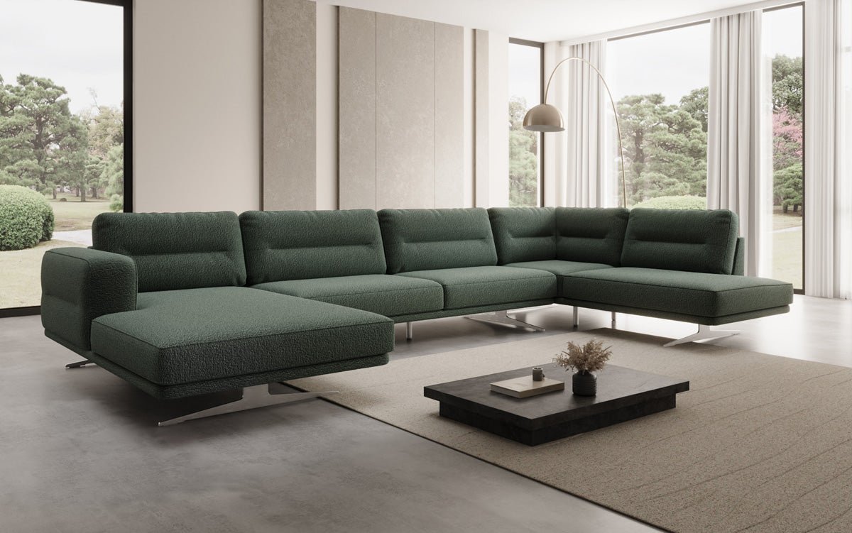 Luxusbetten24 Designer Torino U Moderne Wohnlandschaft Sofa Bouclé