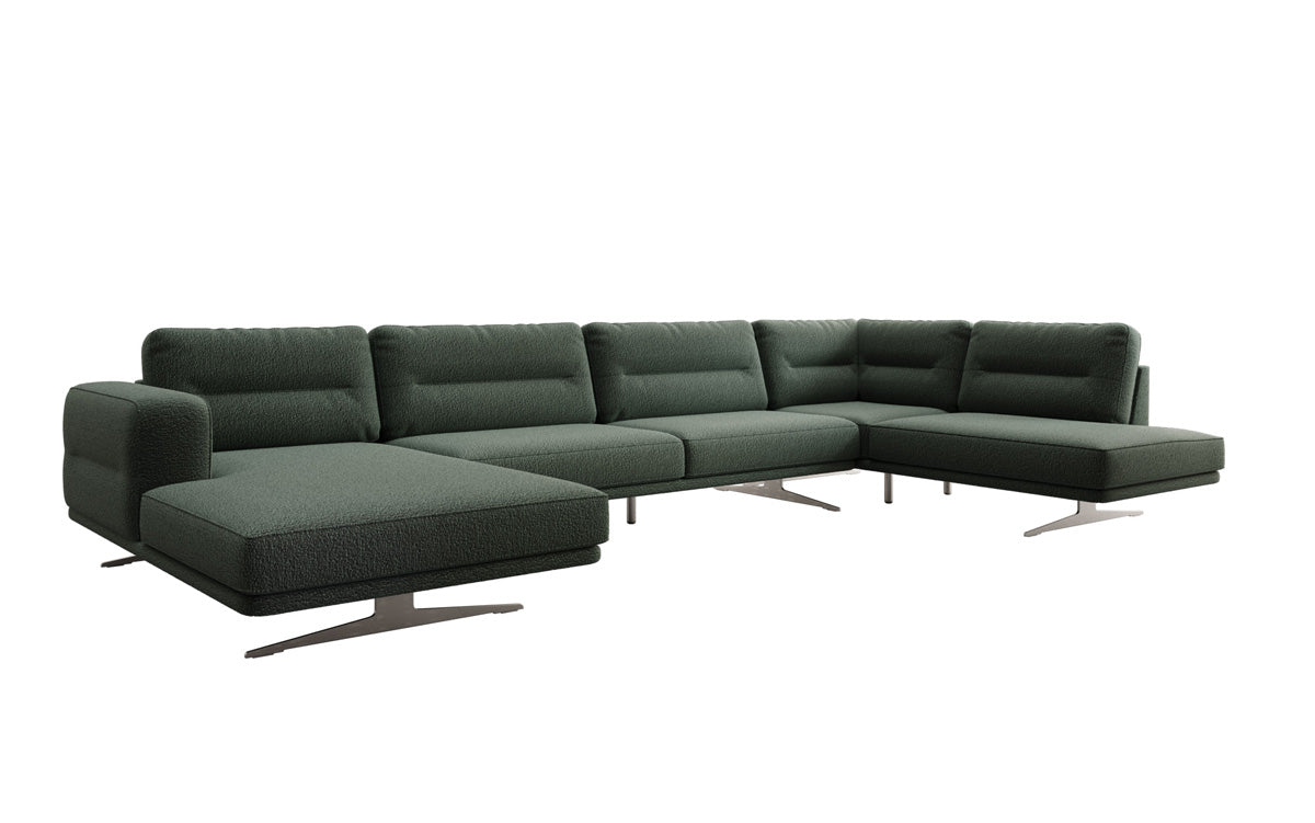 Luxusbetten24 Designer Torino U Moderne Wohnlandschaft Sofa Bouclé