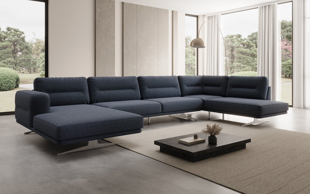 Luxusbetten24 Designer Torino U Moderne Wohnlandschaft Sofa Bouclé