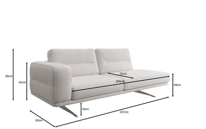 Luxusbetten24 Torino Moderne Design Sofa‑Chaiselongue Bouclé Wohnzimmer Luxus