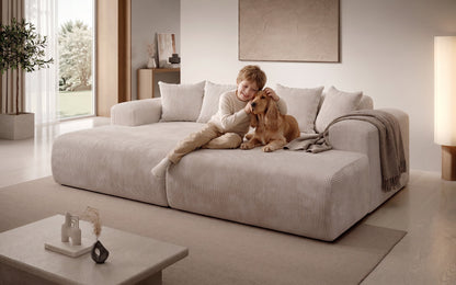 Luxusbetten24 Designer Shelly Lounge‑Sofa Cord Modernes Wohnzimmer Design