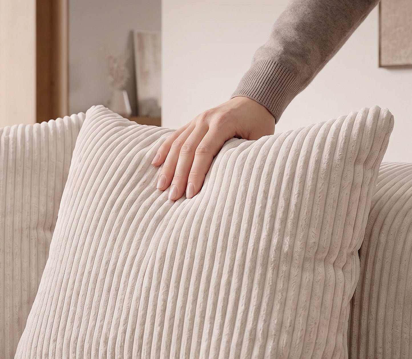 Luxusbetten24 Designer Shelly Lounge‑Sofa Cord Modernes Wohnzimmer Design