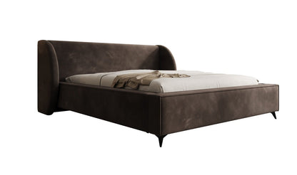 Designer Polsterbett Freya in Samt mit Stauraum