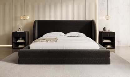 Luxusbetten24 Liv Polsterbett Strukturstoff mit Stauraum, 140‑200 cm, Beige