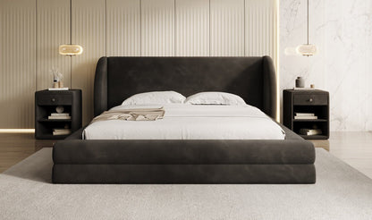 Designer Polsterbett Liv in Samt mit Stauraum