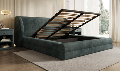 Designer Polsterbett Liv Cord mit Stauraum