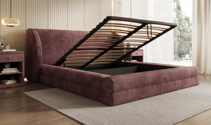 Luxusbetten24 Liv Cord Polsterbett mit Stauraum