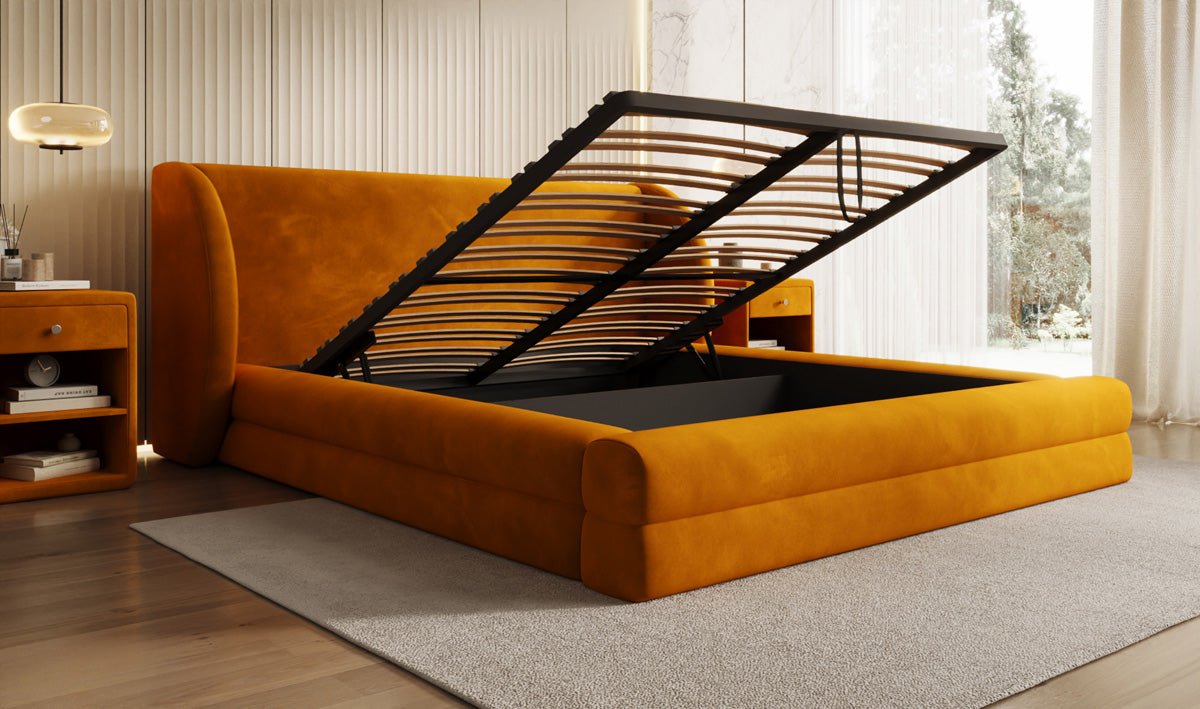 Luxusbetten24 Designer Polsterbett Liv Samt Mit Stauraum Schlafzimmer