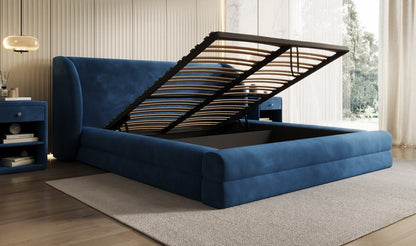 Designer Polsterbett Liv in Samt mit Stauraum
