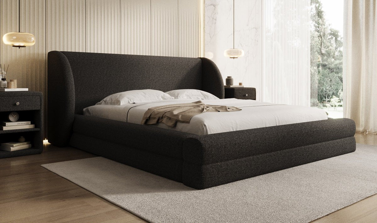 Luxusbetten24 Liv Polsterbett Teddy‑Bouclé 140 × 200 cm Beige