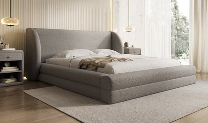 Luxusbetten24 Liv Polsterbett Teddy‑Bouclé 140 × 200 cm Beige
