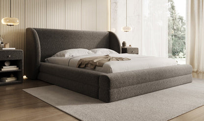 Luxusbetten24 Liv Polsterbett Strukturstoff mit Stauraum für Schlafzimmer