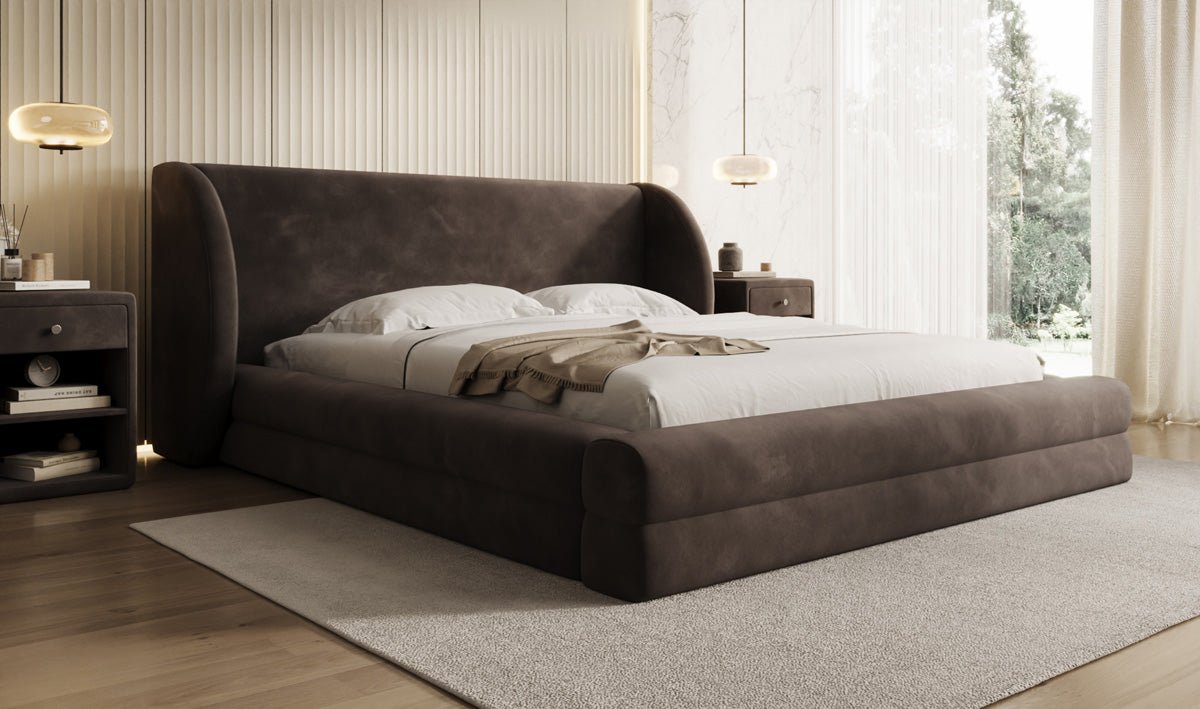 Designer Polsterbett Liv in Samt mit Stauraum