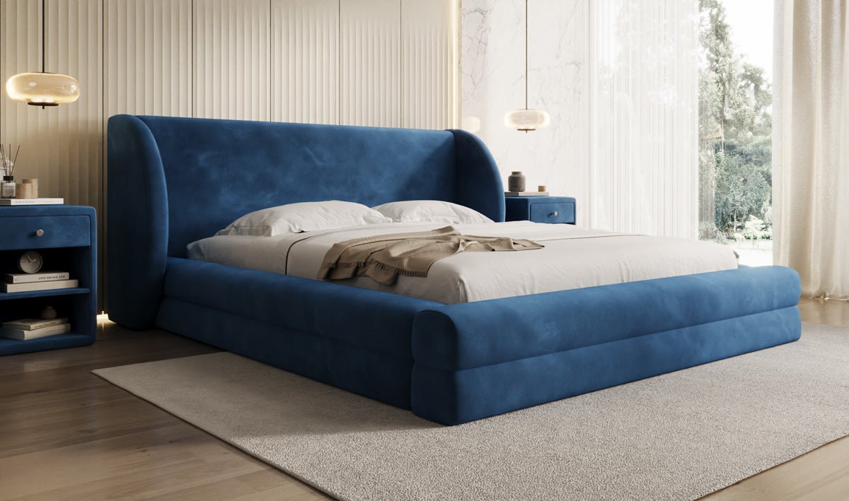 Designer Polsterbett Liv in Samt mit Stauraum