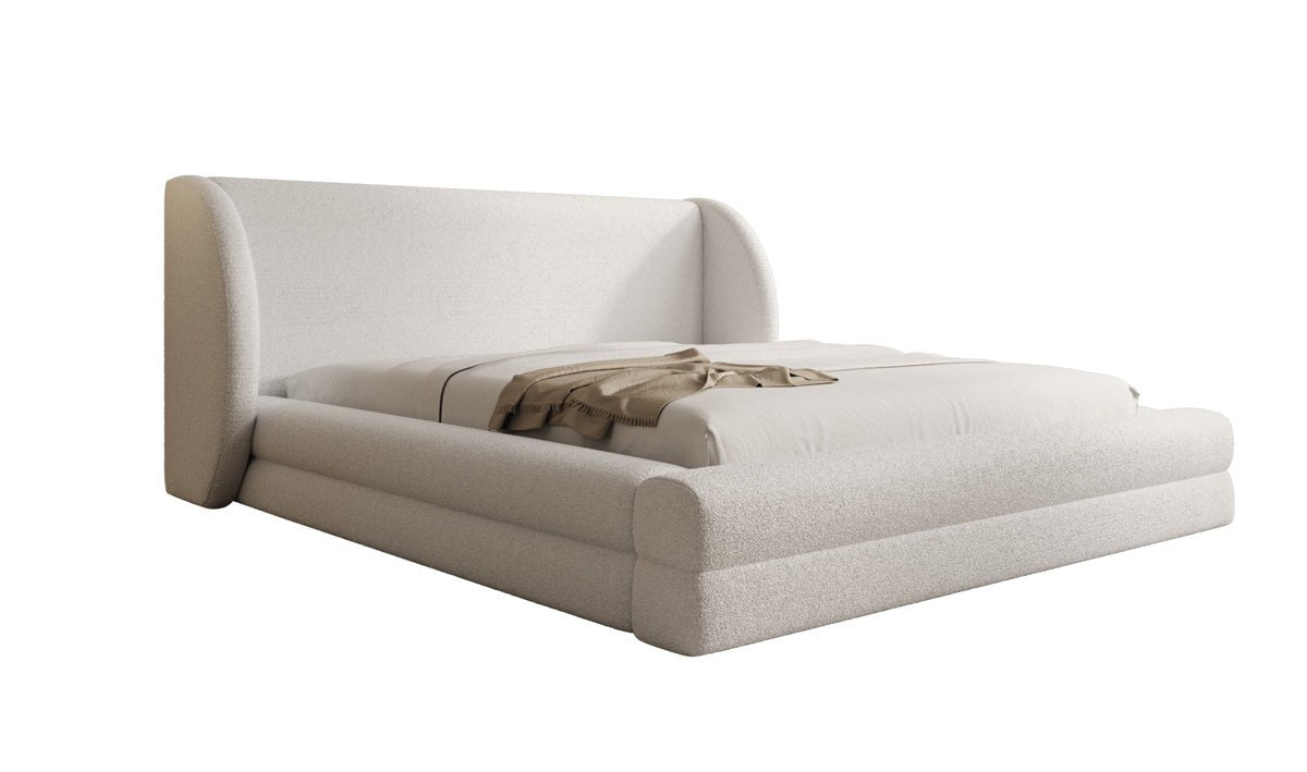 Luxusbetten24 Liv Polsterbett Teddy‑Bouclé 140 × 200 cm Beige