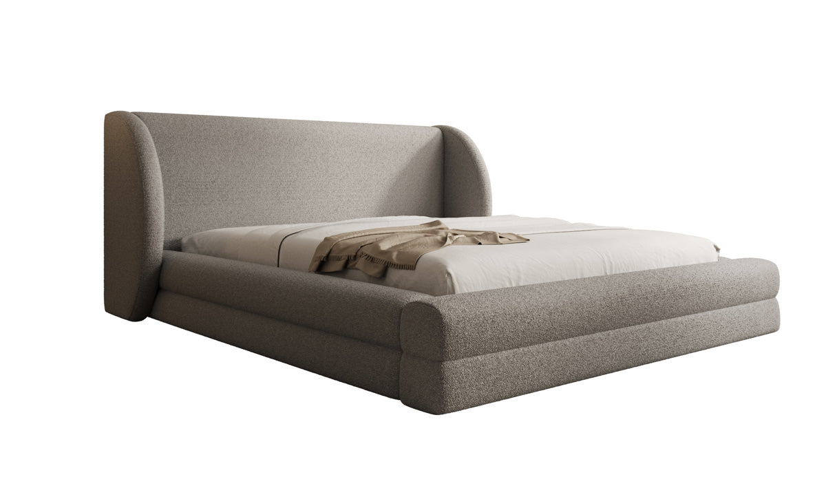 Luxusbetten24 Liv Polsterbett Teddy‑Bouclé 140 × 200 cm Beige