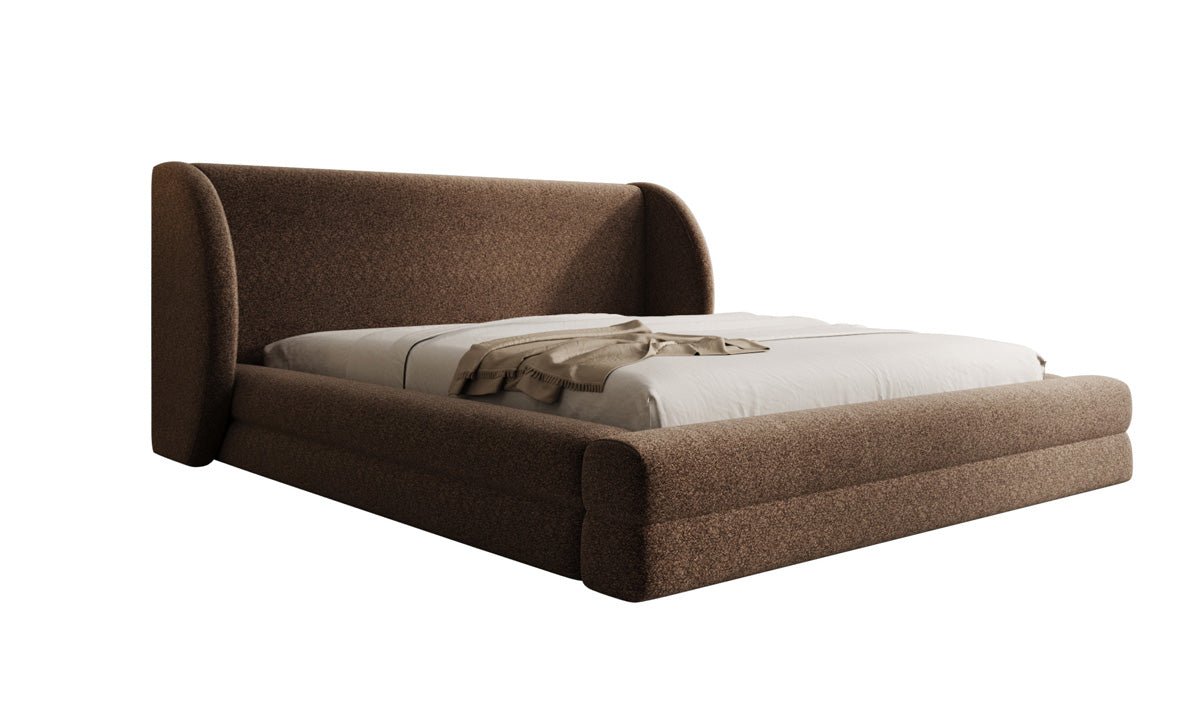Luxusbetten24 Liv Polsterbett Strukturstoff mit Stauraum, 140‑200 cm, Beige