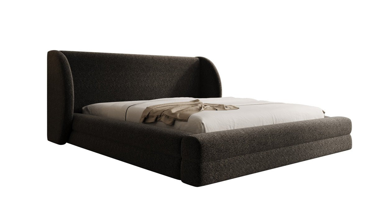 Luxusbetten24 Liv Polsterbett Strukturstoff mit Stauraum, 140‑200 cm, Beige
