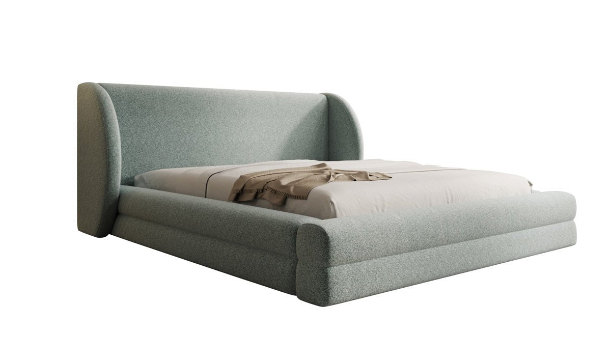 Luxusbetten24 Liv Polsterbett Strukturstoff mit Stauraum, 140‑200 cm, Beige