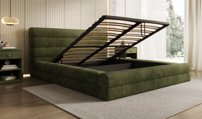 Designer Polsterbett Maren Cord mit Stauraum