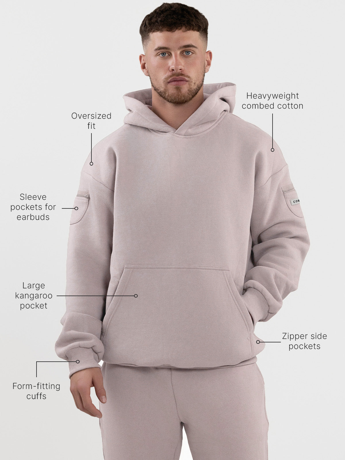 Comfrt Travel Essentials Kapuzenpullover – Superweiche Baumwollmischung, Mehrere Farben