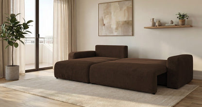 Designer Sofa Noma mit Schlaf- und Klappfunktion in Cord