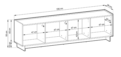 Designer TV Lowboard Kiyora 195 cm