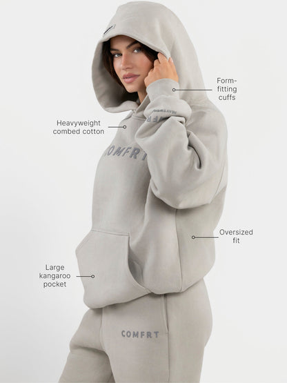 Comfrt Tranquil Hoodie Unisex Gewichtet Oversized Entspannend Komfort