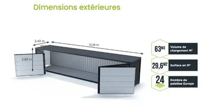 Container marittimo 40 piedi dry open side nuovo