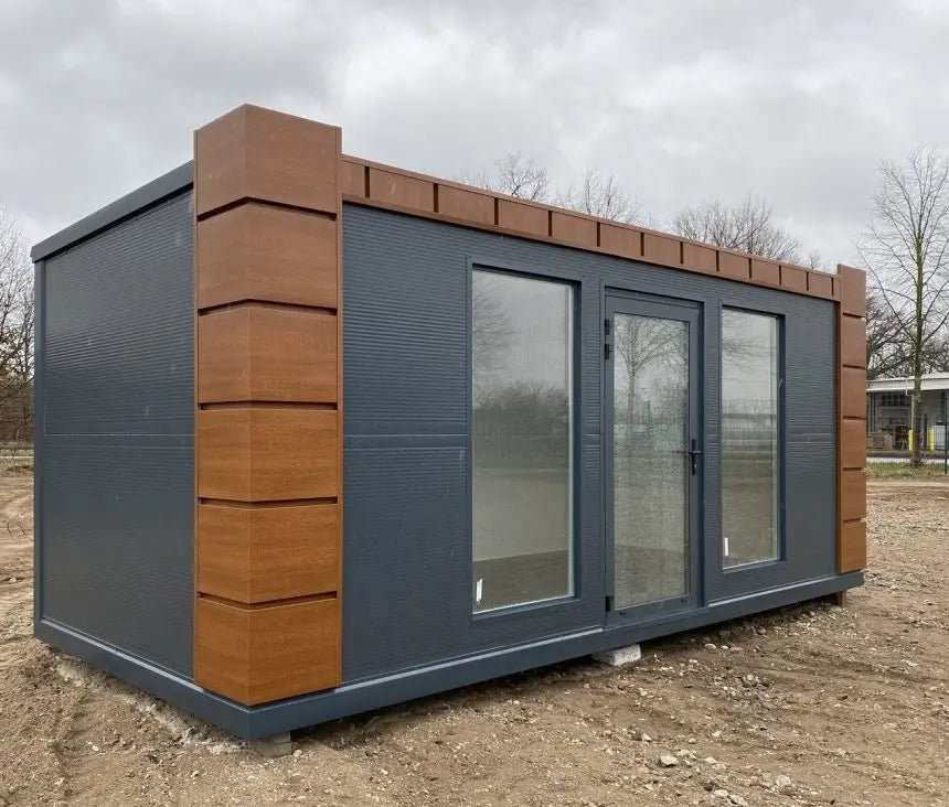 Verkaufsbüro-Container 6,00 m × 2,83 m, Modulare Stahlkonstruktion, Integrierte Beleuchtung, Wetterfester Verkaufsstand
