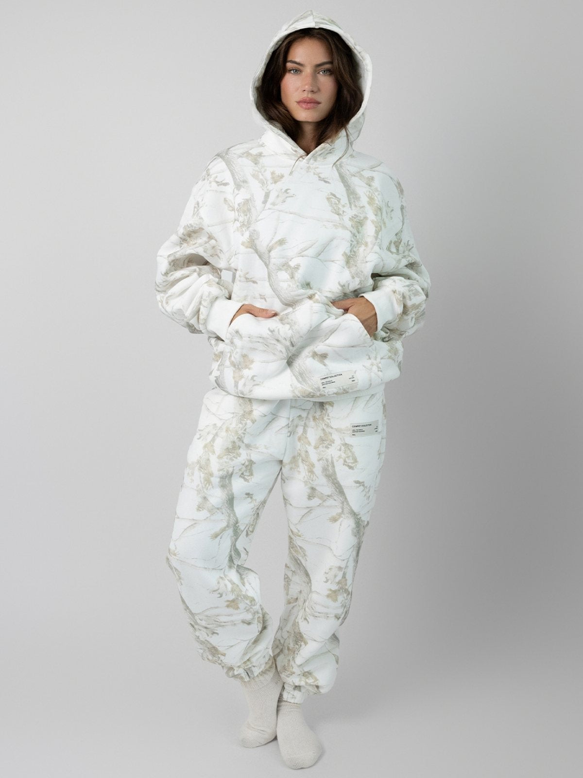 Comfrt Camo Kapuzenpullover Schweres Weiches Camouflage Design Unisex
