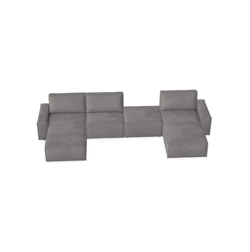 Luxusbetten24 Domo Modular Sofa Anafi‑7 Stoff 4‑Modul Set