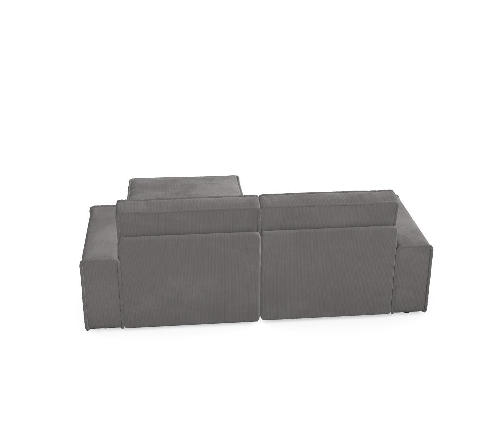 Luxusbetten24 Domo Modular Endmodul Links & Ottomane Rechts, Bezug Anafi 7