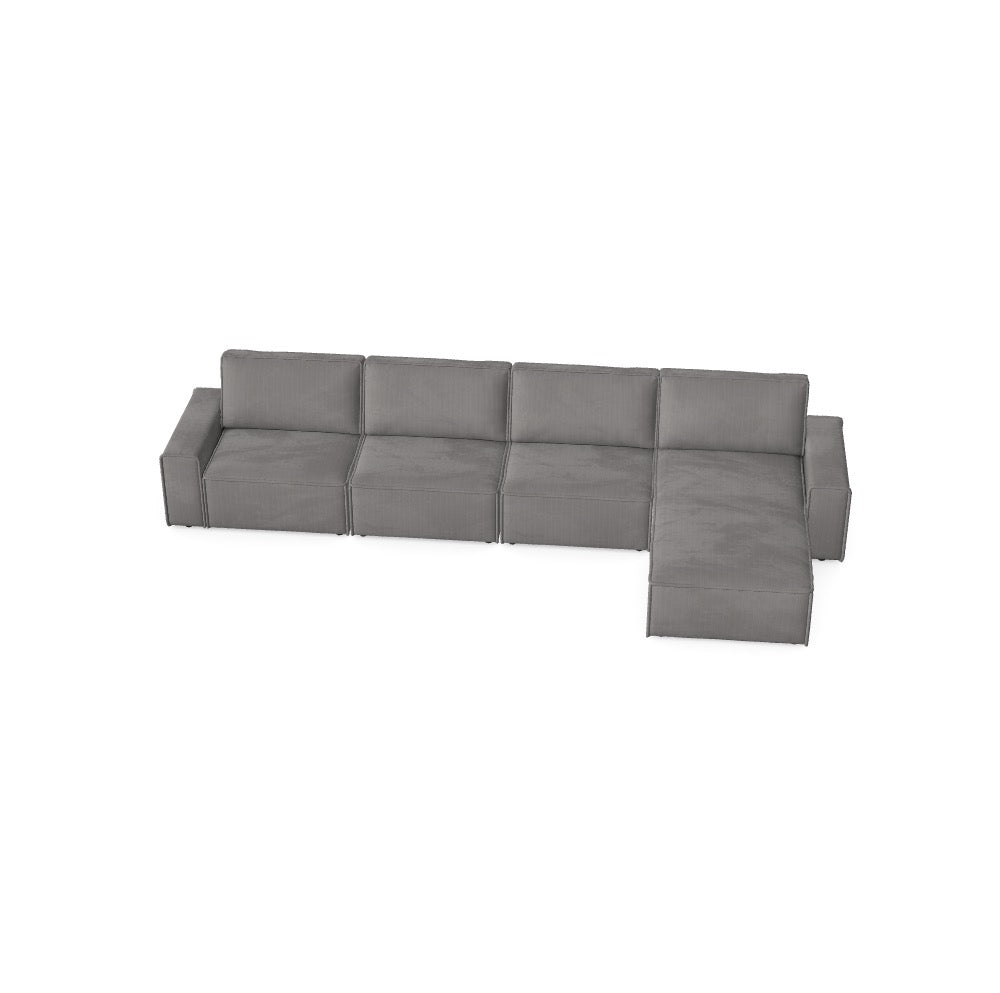 Luxusbetten24 Domo Modular Bett mit Anafi 7 Bezug M_LJQU20Q